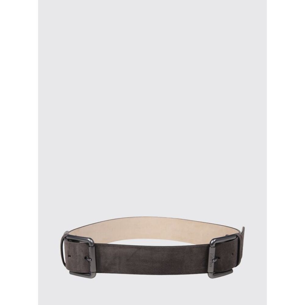 Max Mara Women Adjustable Max Mara Suede Leather Belt With Double Buckle